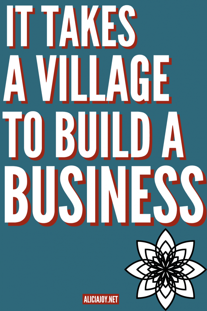 image of text box it takes a village to build a business