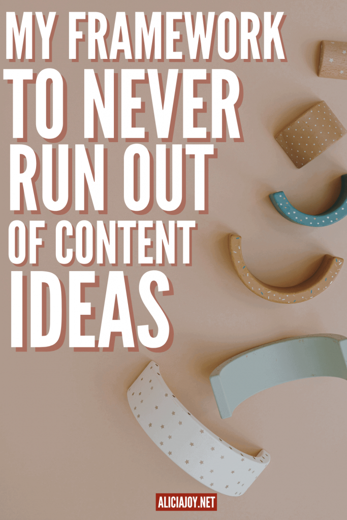 image of text box my framework to never run out of content ideas