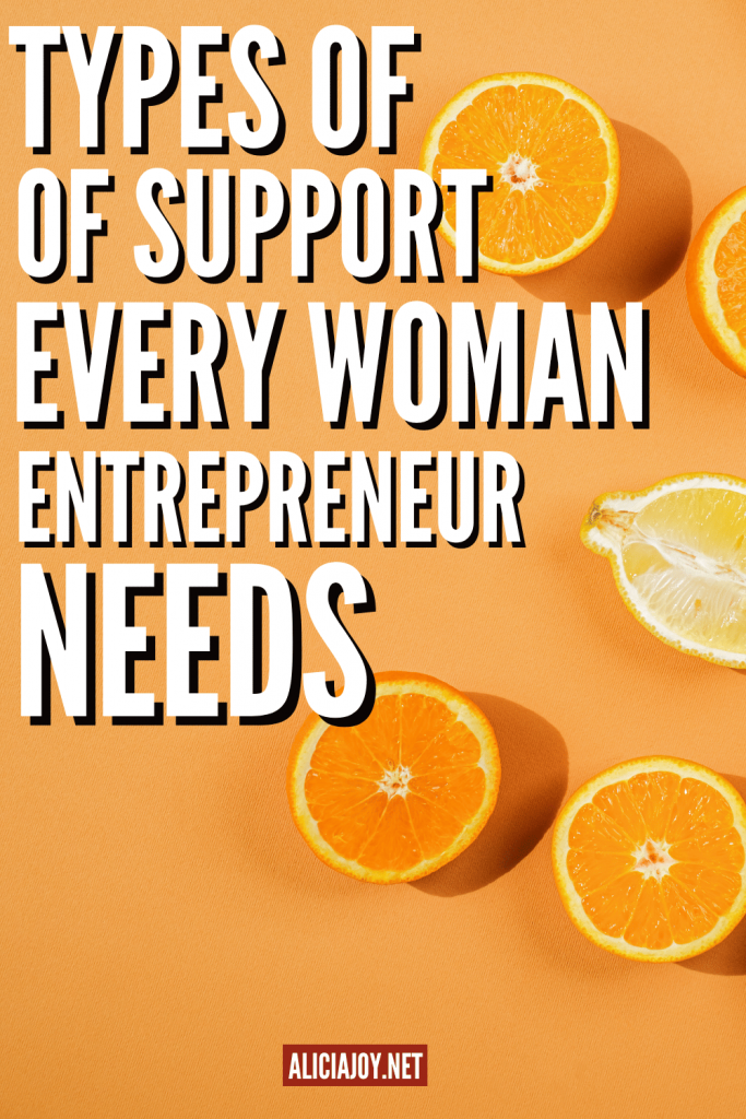 image of text box types of support every woman entrepreneurs needs