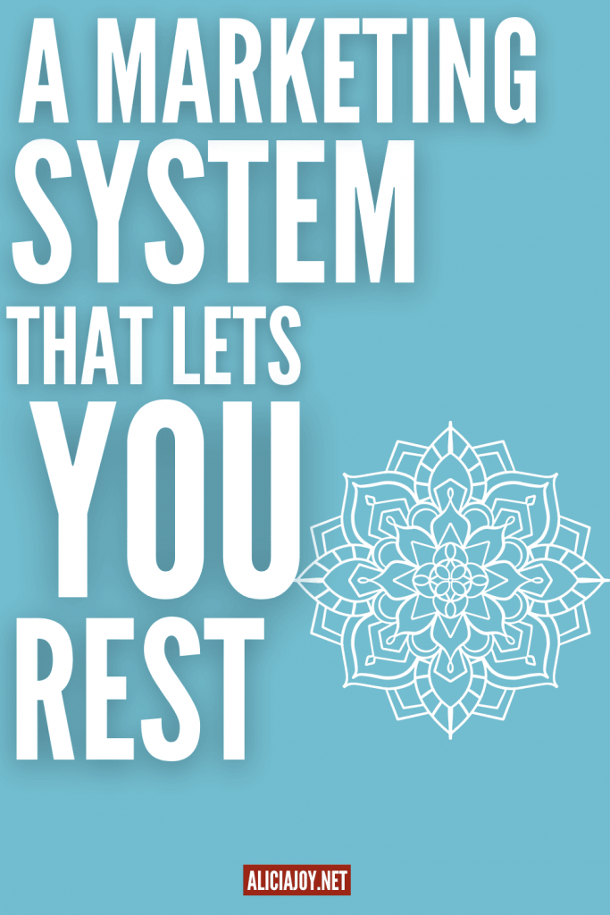 image of text box reading a marketing system that allows you to rest
